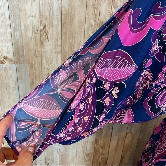 Trina Turk‎ Paisley Print Faux Wrap Jersey Dress - Picture 13 of 16
